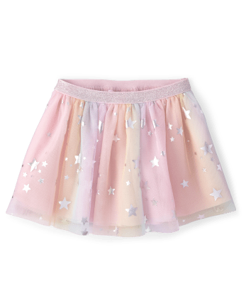 Toddler Girls Rainbow Foil Tutu Skirt