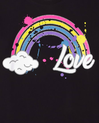 Girls Rainbow Love Graphic Tee