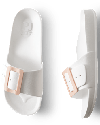 Womens Buckle Slides