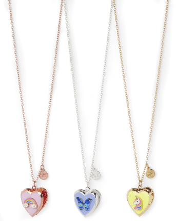 Paquete de 3 collares con medallón BFF de unicornio para niñas