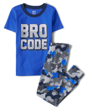 Boys Bro Code  Snug Fit Cotton Pajamas