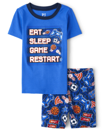 Boys Glow Gamer Snug Fit Cotton Pajamas