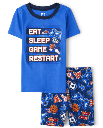 Boys Glow Gamer Snug Fit Cotton Pajamas