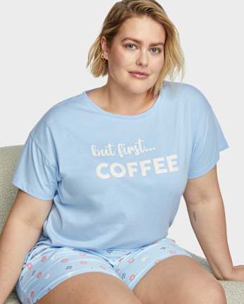 Camiseta para dormir con estampado gráfico para mujer