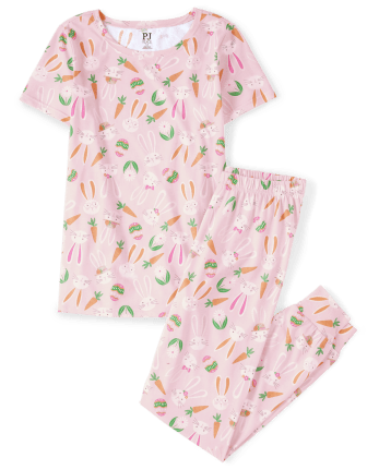 Pijama de algodón de conejito de Pascua familiar a juego para adultos