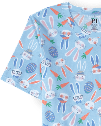 Pijama familiar de algodón con conejito de Pascua a juego para hombre