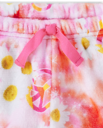 Short de pyjama en molleton à marguerite tie-dye pour fille