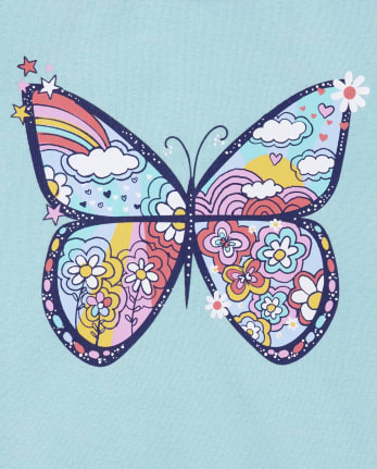 Lot de 2 pyjamas en coton coupe ajustée papillon pour filles