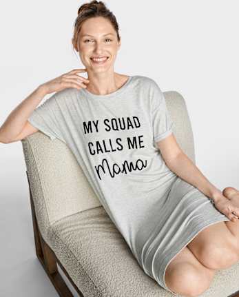 Camisa de dormir modal con gráfico para mujer