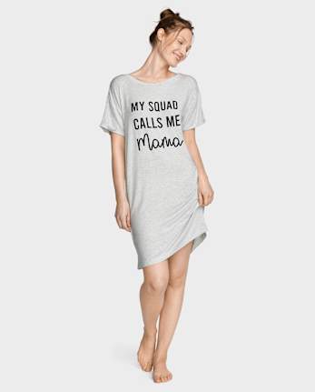 Camisa de dormir modal con gráfico para mujer