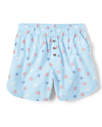 Shorts de pijama de popelina con estampado para mujer