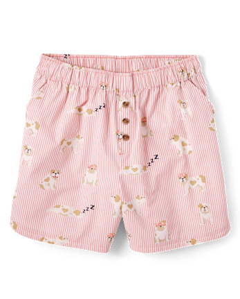 Womens Print Poplin Pajama Shorts