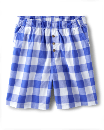Pantalones Shortsde pijama de popelina de cuadros vichy familiares a juego para hombre