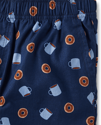Shorts de pijama de popelina tipo donut para hombre