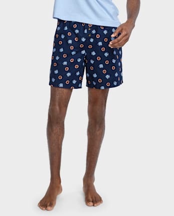 Shorts de pijama de popelina tipo donut para hombre