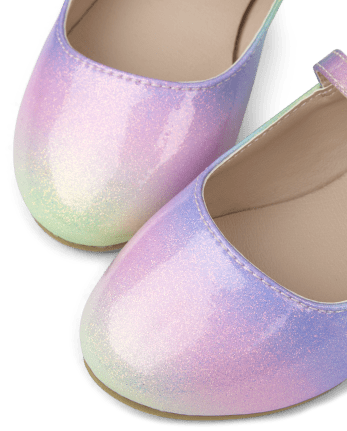 Bailarinas con purpurina arcoíris para niñas pequeñas
