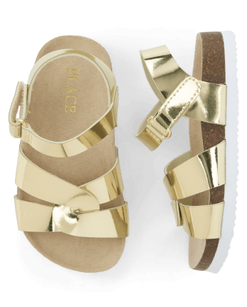 Sandalias metálicas para niñas pequeñas