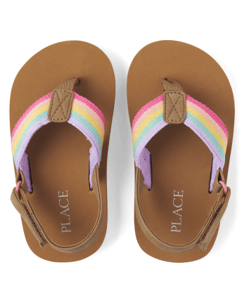 Toddler Girls Rainbow Flip Flops  The Children's Place - MULTI CLR