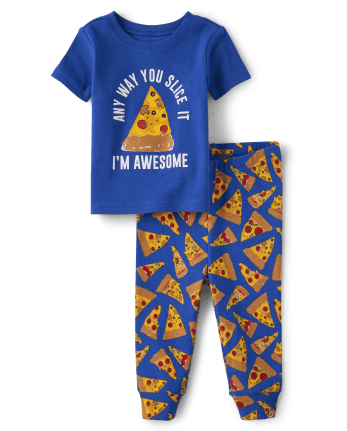 Baby And Toddler Boys Pizza Slice Snug Fit Cotton Pajamas