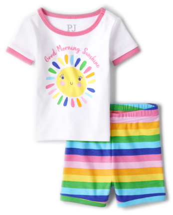 Pyjama en coton ajusté Sunshine pour bébé et toute-petite fille