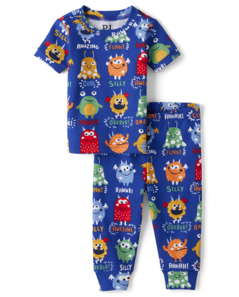 Baby And Toddler Boys Monster Snug Fit Cotton Pajamas