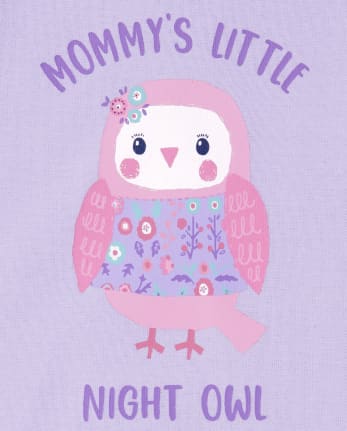Pyjama en coton ajusté pour bébé et toute-petite fille Night Owl