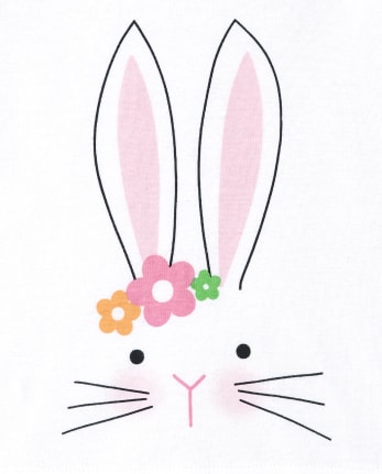 Pyjama en coton ajusté avec lapin de Pâques pour bébé et toute-petite fille