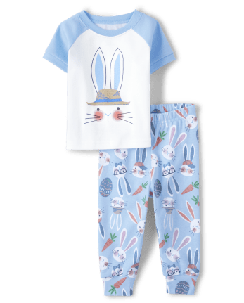 Baby And Toddler Short Raglan Sleeve Bunny Snug Fit Cotton Pajamas ...