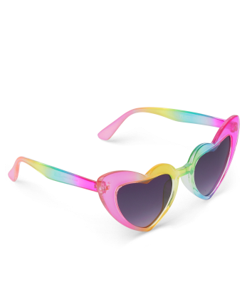 Gafas de sol con corazón degradado arcoíris para niñas