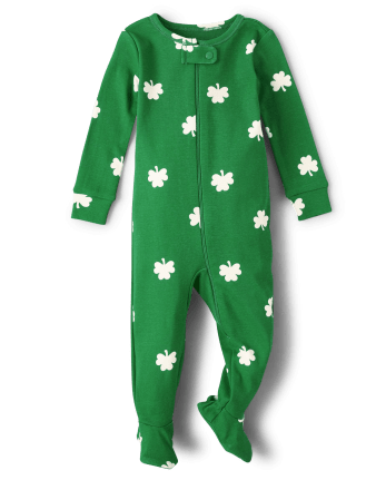 Unisex Baby And Toddler Long Sleeve Shamrock Snug Fit Cotton One