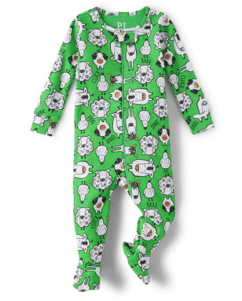 Unisex Baby And Toddler Farm Animal Snug Fit Cotton One Piece Pajamas