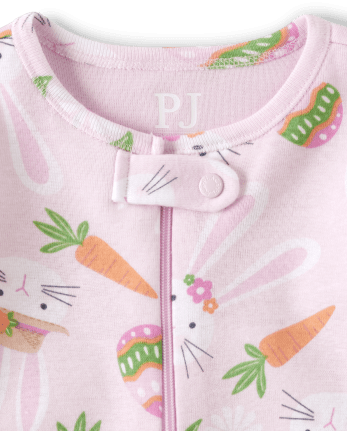 Baby And Toddler Girls Matching Family Easter Bunny Snug Fit Cotton One Piece Pajamas