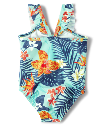 Baby Girls Matching Family Tropical One Piece Swimsuit