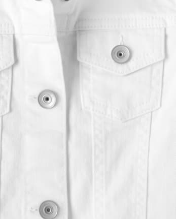 Girls Long Sleeve Denim Jacket | The Children's Place - WHITE