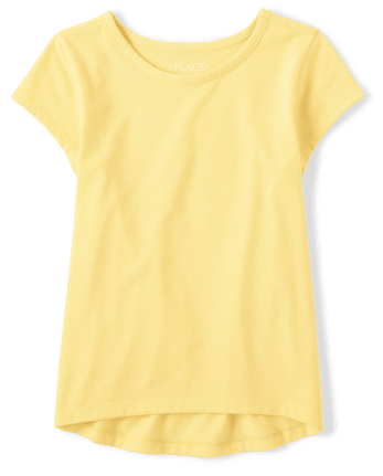 Girls Short Sleeve High Low Basic Layering Tee | The Children's Place ...