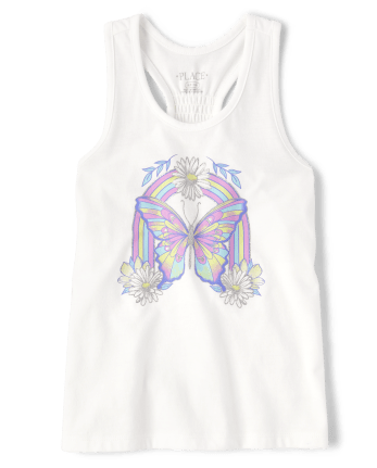 Camiseta sin mangas con estampado para niñas