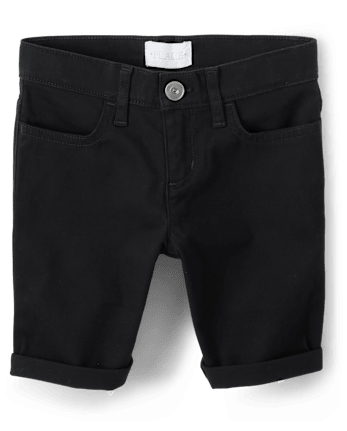 Shorts skimmer de sarga con puño enrollado para niñas