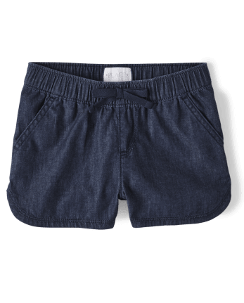 Girls Denim Pull On Shorts 3-Pack | The Children's Place - ROSE WASH