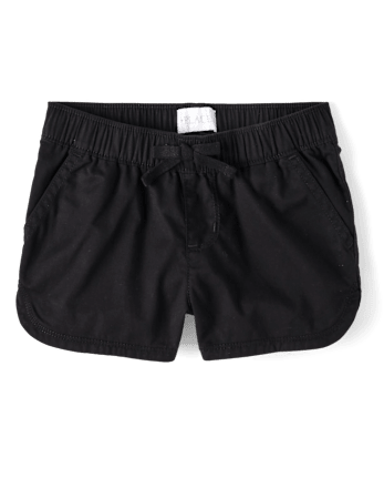 Shorts sin cierres de sarga con estampado para niñas