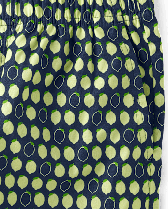 Mens Print Poplin Pajama Shorts