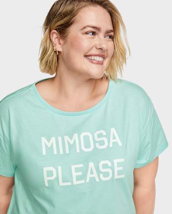 Camiseta para dormir con estampado gráfico para mujer