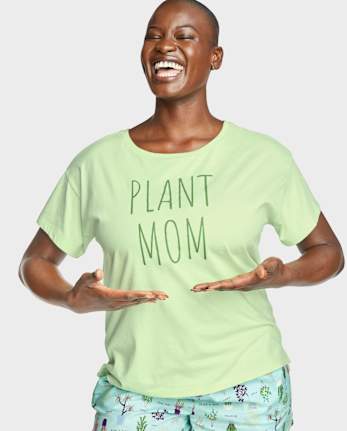 Camiseta para dormir con estampado gráfico para mujer