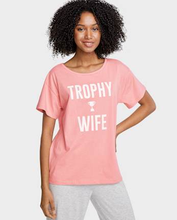 Camiseta para dormir con estampado gráfico para mujer