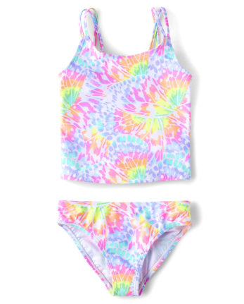 Girls Rainbow Butterfly Tankini Swimsuit