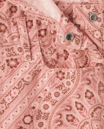 Pantalones cortos de sarga tipo bandana para niñas