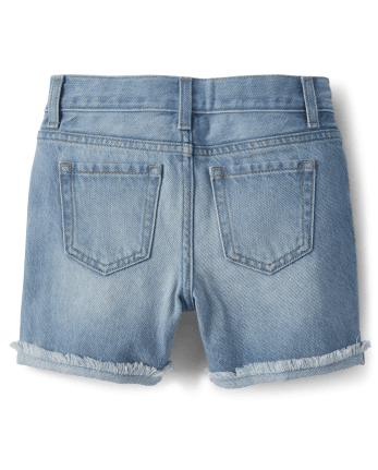 Girls Denim Roll Cuff Midi Shorts 2-Pack