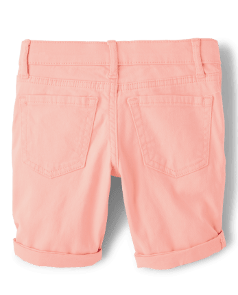 Girls Roll Cuff Twill Skimmer Shorts 3-Pack