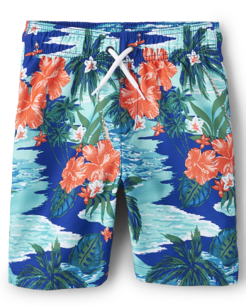 Boys Tropical Swim Trunks