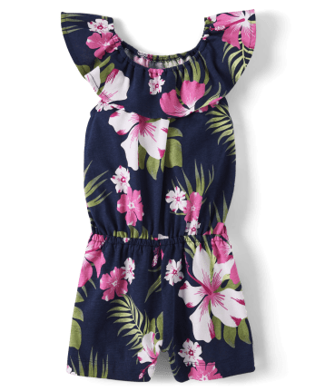 Baby And Toddler Girls Tropical Ruffle Romper