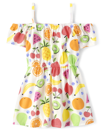 Baby And Toddler Girls Fruit Off Shoulder Dress